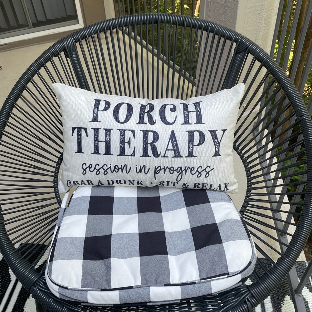 New set of 2 inside outside Porch Therapy Pillow Covers 12x 20